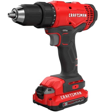 CRAFTSMAN V20 20-Volt Max 1/2-in Cordless Drill (2-Batteries Included ...