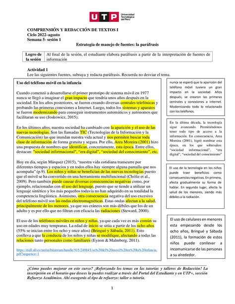 Solution S S La Par Frasis Como Estrategia De Manejo De Informaci