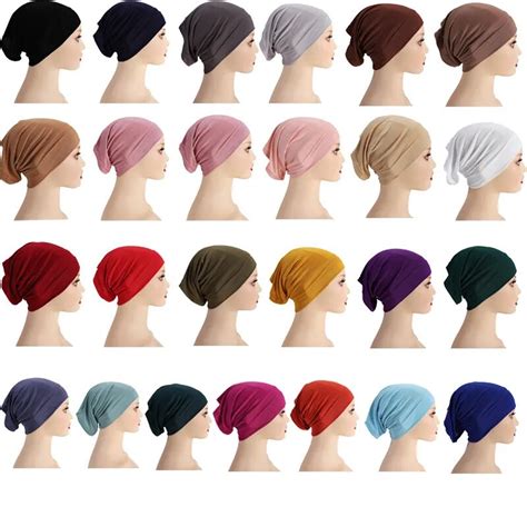 Women Malaysian Hijab Muslim Head Cover Bonnet Hat Inner Caps Modal