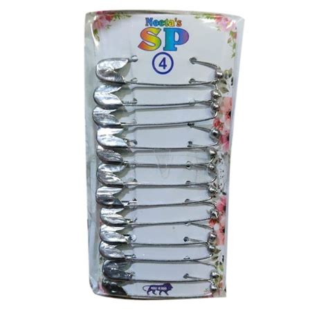 Polished Silver Stainless Steel Safety Saree Pin Quantity Per Pack 12