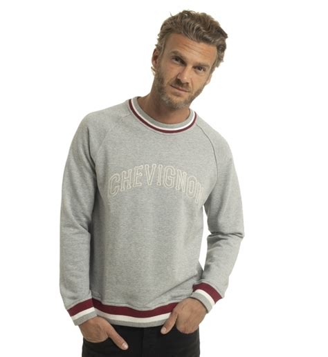 Sweat Brodé Chevignon en gris pour vêtements homme Galeries Lafayette