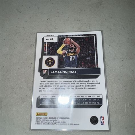 Panini Donruss Optic Hyper Pink Prizm Jamal Murray Ebay