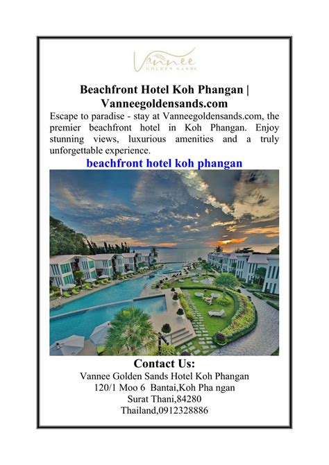 Ppt Beachfront Hotel Koh Phangan Vanneegoldensands Powerpoint