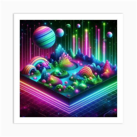 3d Psychedelic Art Art Print by Jason oreilly - Fy