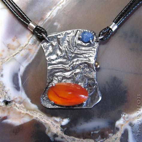 Кулон с сердоликом и содалитом | Ювелир Владимир Трунов