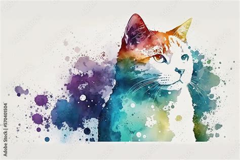 Minimalistic Watercolor Cat Texture - Watercolor Animals Series - Watercolor minimalistic Cat ...