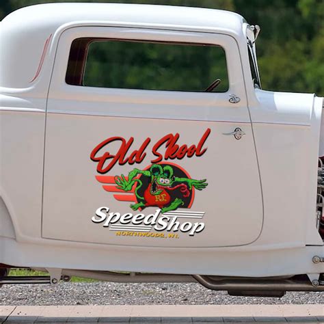 Personalized Hot Rod Garage Rat Fink Old Skool Speed Shop Vinyl Stickers Dingmun