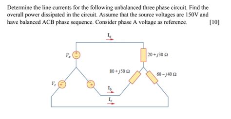 Solved Determine The Line Currents For The Following Unbalanced Three