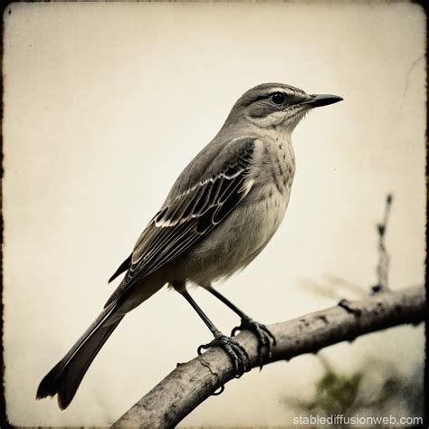 Stunning Drawing Of A Mockingbird Stable Diffusion Online