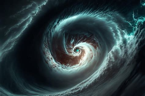 Premium Photo View Of A Cyclone Eye From Space