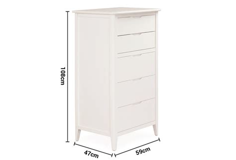 Coolmore White 5 Drawers Lingerie Chest Archives