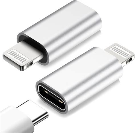 Silver Adaptateur Usb C Vers Lighting Pack Cable Connecteur De Usb