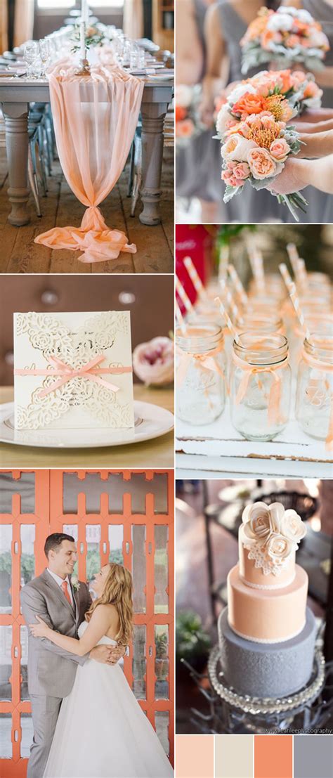 Peach, Coral, Silver And Gray Wedding Color Palette ...