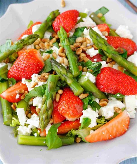 Salade de fraises féta et asperge Cuisine et Tradition