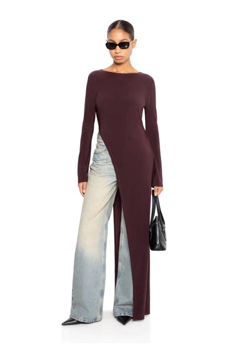 Лонгслив You Wanna Платье с высоким вырезом, цвет: коричневый ...