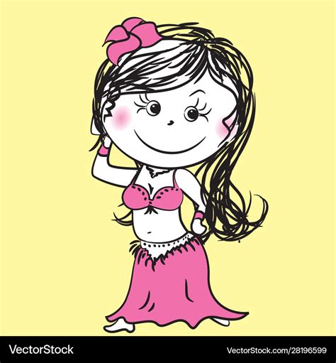 Cartoon Belly Dance Woman Royalty Free Vector Image