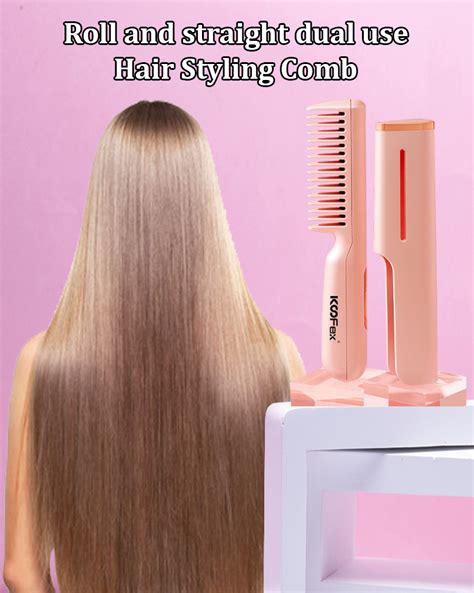 Usb Rechargeable Ceramic Heated Hot Comb Fast Hair Straightener
