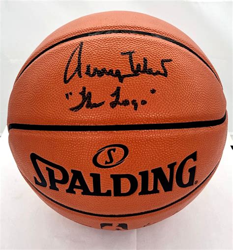 Jerry West Signed Nba Game Ball Series Basketball Inscribed The Logo