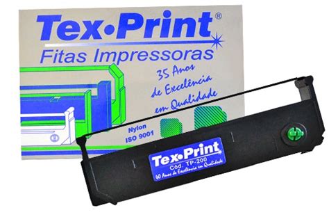 FITA IMPRESSORA CMI 600 HASTE CURTA TP 200 PRETA C 2 UNIDADES TEX