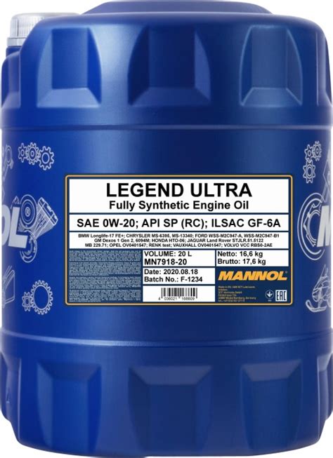 Mannol Legend Ultra 0W-20 ab € 6,58 (2025) | Preisvergleich Geizhals ...