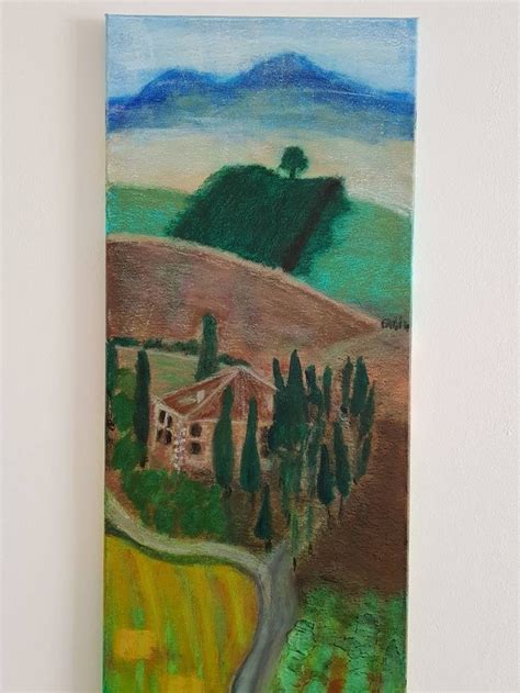 Countryside Painting, Italian countryside art, Villagio Art, Art Painting of Tuscany, Scenic ...