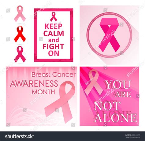 Breast Cancer Awareness Month Posters And Pink Royalty Free Stock