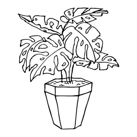 Planta De Casa Desenhada M O Fofa Em Um Clipart De Pote Ilustra O De