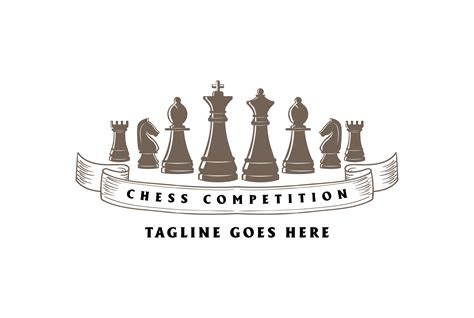 king queen bishop rook knight chess logo graphic  afstudio