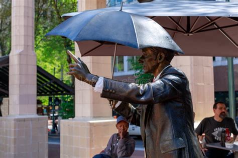 Allow Me Also Known As Umbrella Man Is An Iconic Bronze Sculpture In