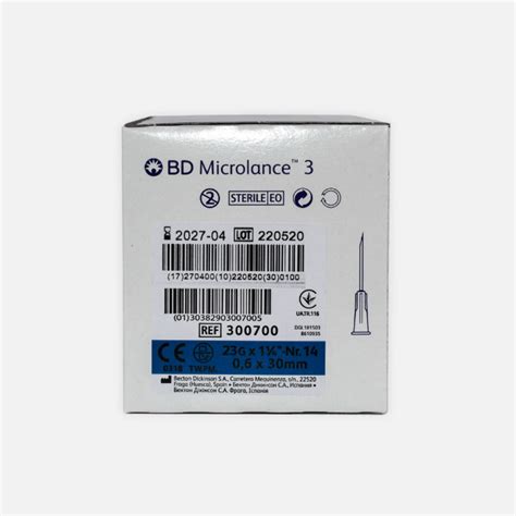 BD Microlance 3 Needles Blue 23G X 30mm Box Of 100 LUMIFIL UK