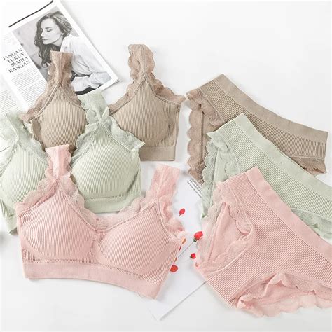 Svokor Sexy Lace Lingerie Set Padded Bra Set Without Steel Ring Solid Women S Underwear