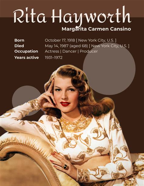 Rita Hayworth Biography Biography Template