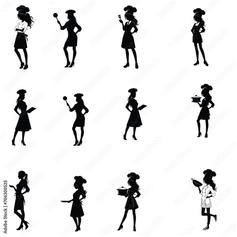 Chef Sillhouette Chef Poses Sillhouette Chef Standing Sillhouette