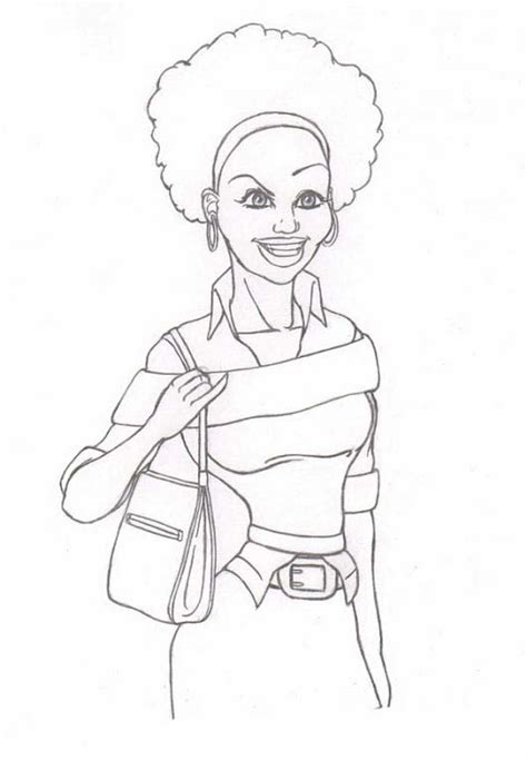 Desenho de Mulher negra para colorir - Tudodesenhos