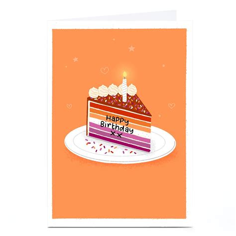 Buy Personalised Blue Kiwi Birthday Card Cake Lesbian Pride Flag For GBP Card Factory UK