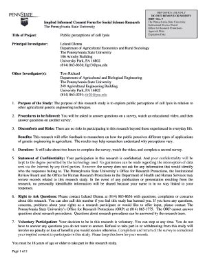 Fillable Online 2011 Igem Implied Consent Form IGEM 2011 Fax Email