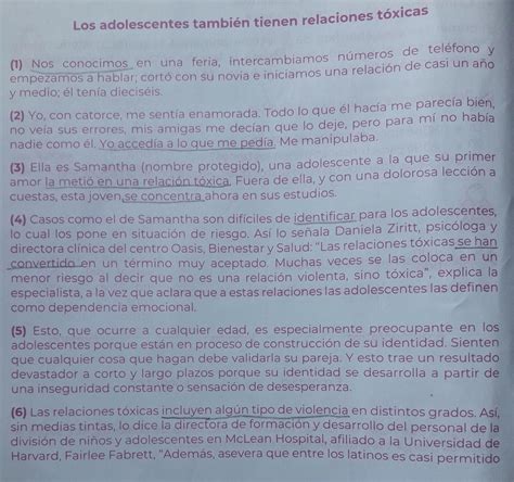 Éste es el Texto con el que se debe llenar los cuadros en la pregunta