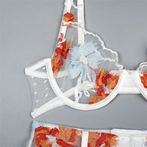 Ruiyi Floral Embroidery Lingerie Woman Sexy G String Lingerie Bodysuits Womens Sexy Underwear