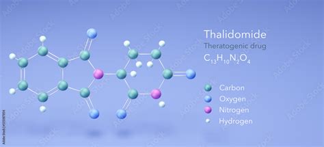 Thalidomide Molecular Structures Theratogenic Drug D Model