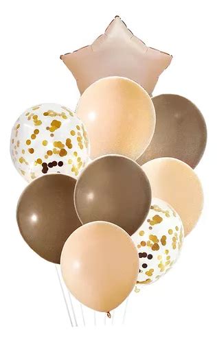 Bouquet Set Globos Latex Cumplea Os Deco Estrella Nude Mercadolibre