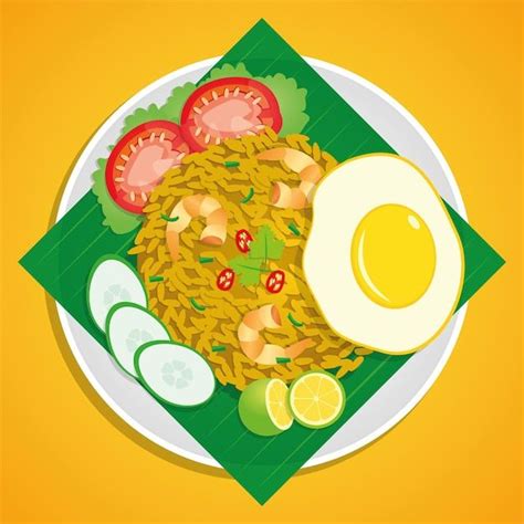 Premium Vector Nasi Goreng Meaning Fried Rice Is An Rice Dish With