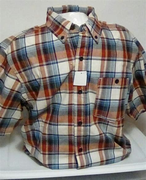 New Redhead Bass Pro Shops Mens Plaid Short Sleeve Button Up Shirt Size Medium Ebay