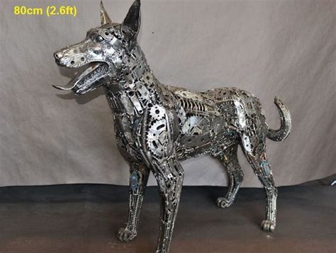 Dog Sculpture Life Size Scrap Metal Art Photo By Scrap Metal Art