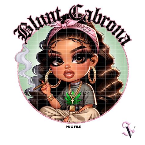Stoner Girls Bundle Chicana Chola Chibi Style Latina Shirt Png For Dtf Iron On Print