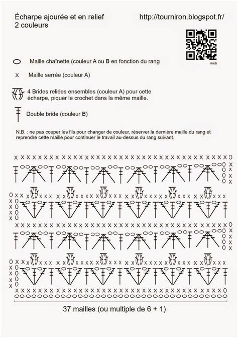 Tourniron Crochet Une Charpe Ajour E Et En Relief Couleurs