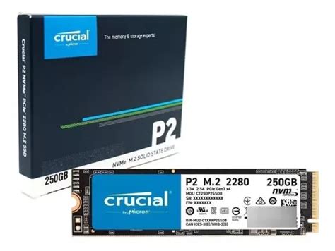 Hd Ssd Crucial P2 250gb M.2 3d Nand Nvme Gen 3 Ct250p2ssd8 ...