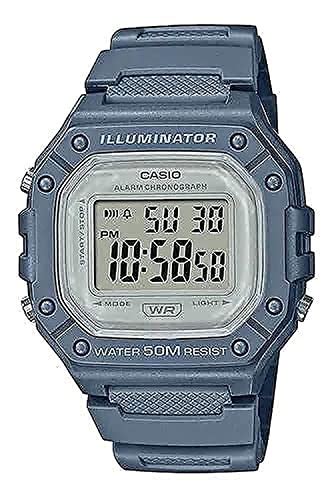 Casio Blue Square Digital Watch With Resin Band