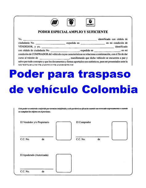 Poder Para Traspaso De Veh Culo Colombia Tramitaloya Co