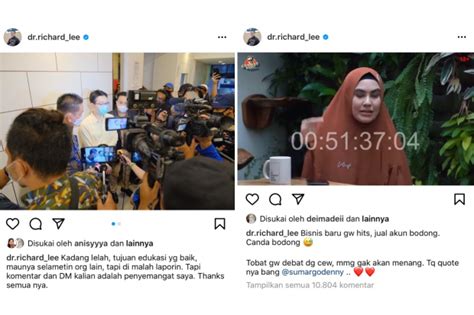 Status Instagram Dr Richard Lee Saat Berseteru Sama Kartika Putri