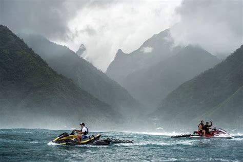 Surfing Jet Skis Safety Line Teahupoo Editorial Stock Photo Stock